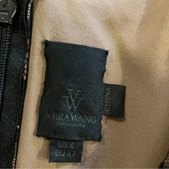 NWT Vera Wang Collection Black Cocktail Coastal Sleeves Dress Size 8 - Picture 6 of 9